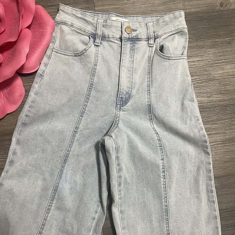SHOW ME YOUR MUMU Sz 27 Ashbury Glacier Blue Denim‎ Wide Leg Jeans Western Boho - Picture 7 of 16